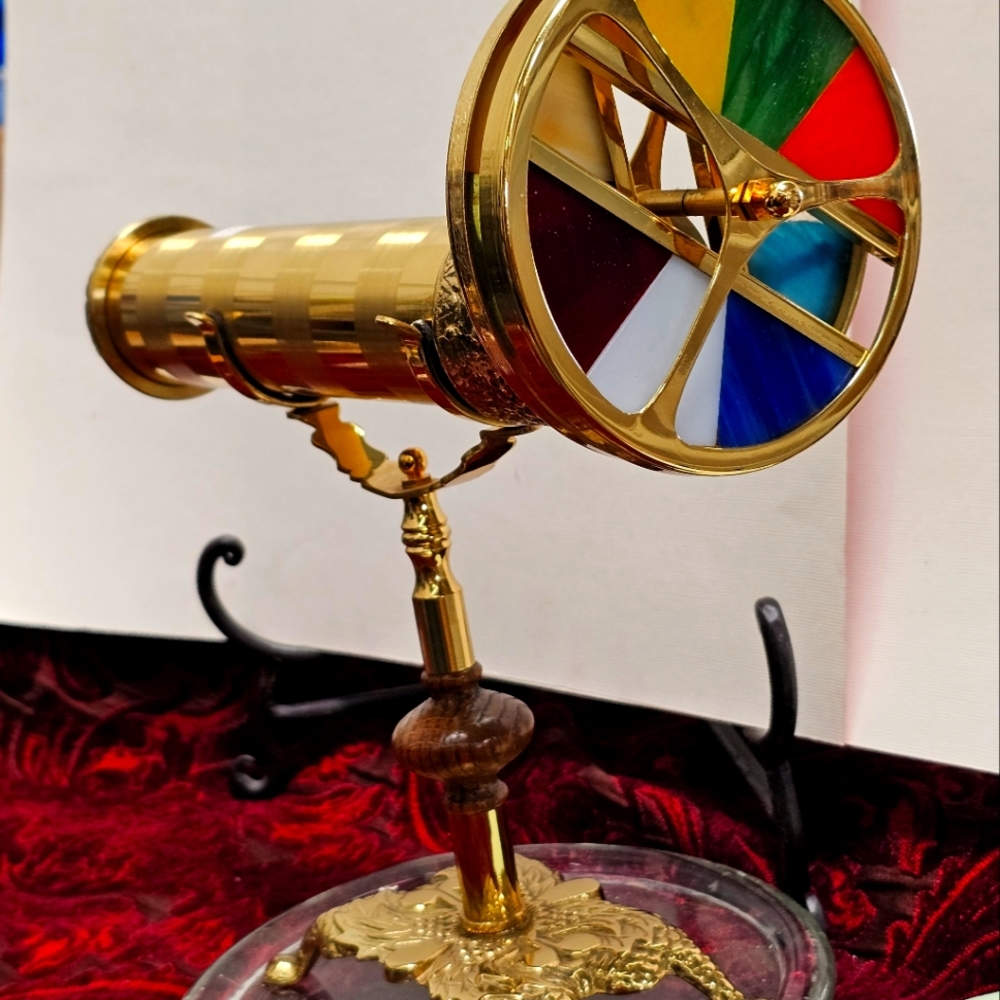 ***SOLD****Vintage Brass Kaleidoscope W/Base